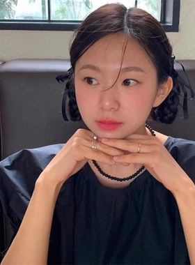 新款黑玛瑙项链气质女