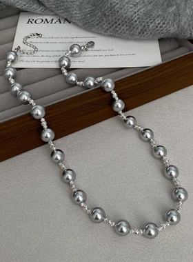 珍珠高档短款毛衣链轻奢高级感秋冬项链女款2025新款爆款锁骨链女