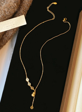 福字葫芦独特时尚轻奢钛钢秋冬毛衣项链毛衣链女2025爆款气质配饰