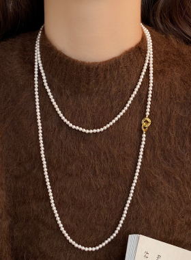 时尚气质百搭小米珠珍珠毛衣链