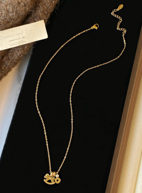 新款钛钢小马铜钱项链生肖马项链