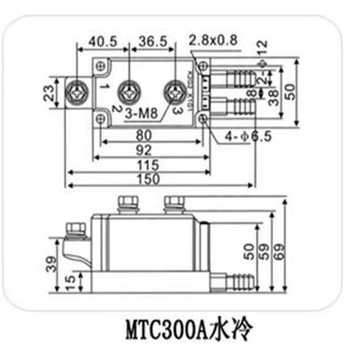 晶闸管可控硅模块MTC300A1600V 1800V 2000V 大功率水冷调温模块 - 图2