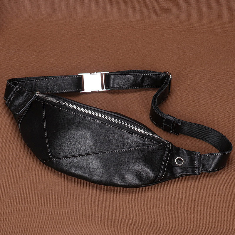 胸包男真皮休闲多功能手机包腰包 法拉曼男士包袋