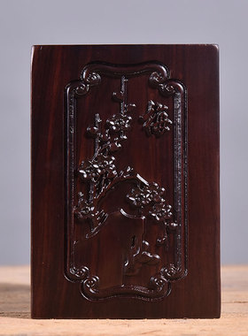 复古红木笔筒办公桌文房四宝黑檀