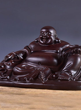 黑檀木弥勒佛布袋坐笑红木
