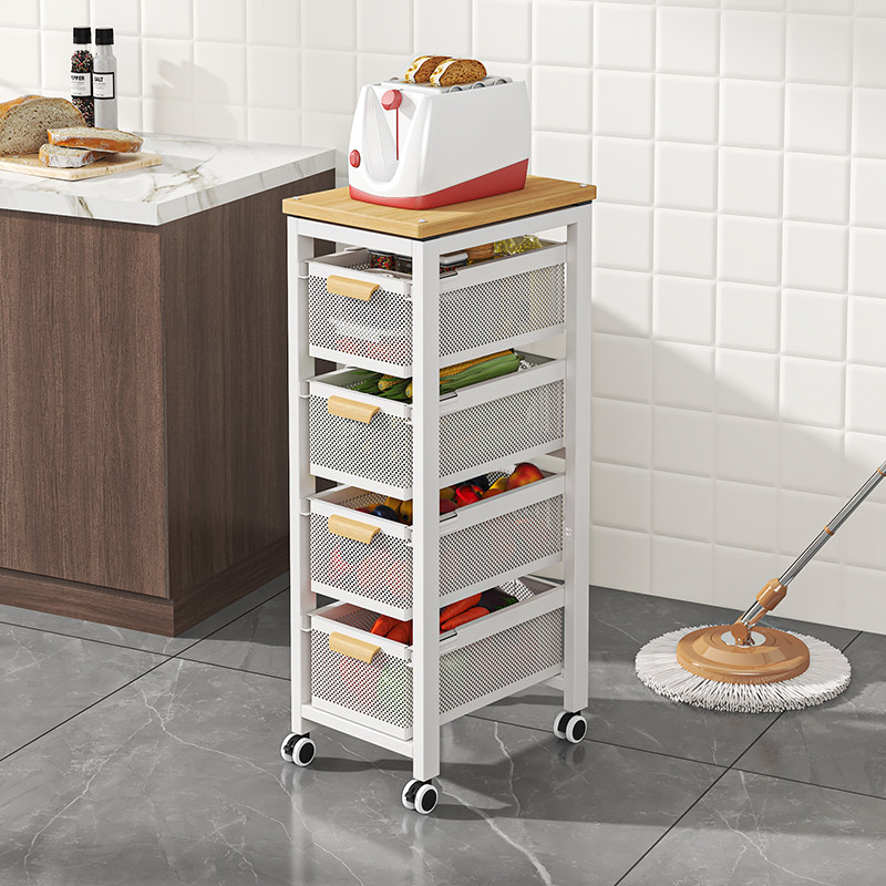 厨房夹缝置物架落地放菜水果收纳架窄缝冰箱侧面抽拉蔬菜篮小推车,淘宝优惠券,粉丝福利购,淘宝优惠卷