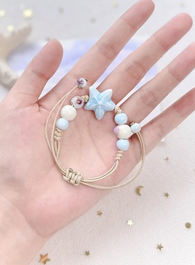 陶瓷手链女夏文艺风可调节