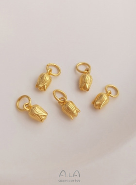 强保色沙金铜钱桃花吊坠