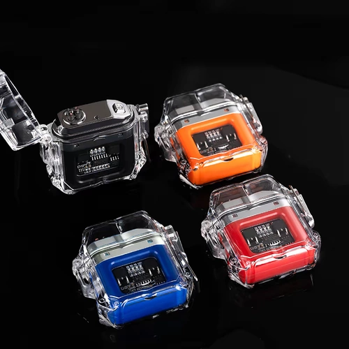 Двухдуговая ветрозащитная водонепроницаемая креативная трендовая высококлассная прозрачная зажигалка с зарядкой для друга