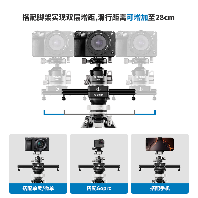 洋葱工厂YC onion二代巧克力滑轨微移滑轨增距单反轨道可变电动滑轨 - 图2