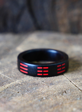 木戒指浔山檀木古风八卦