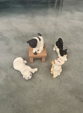 创意微景观卡通可爱仿真小猫咪动物公仔手办装饰品配件桌面小摆件