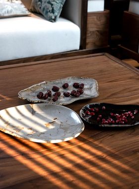 YuShiLin天然硅化木收纳盘子