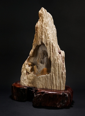 雕刻达摩桌面摆件石材工艺礼品