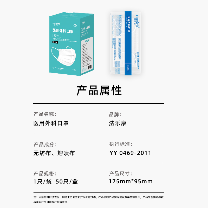 医用 200只白色口罩一次性医疗口罩三层透气医生防护医科外用口罩-图3