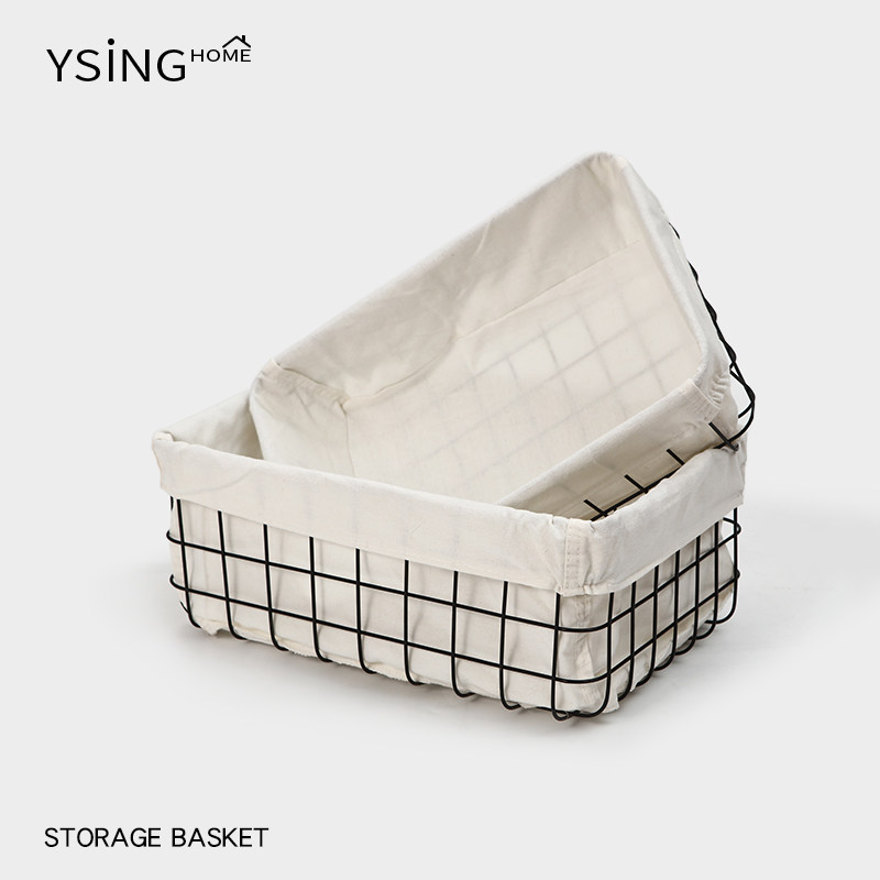 铁艺收纳筐家用桌面金属杂物零食储物框镂空网格桌下长方形收纳篮,淘宝优惠券,粉丝福利购,淘宝优惠卷