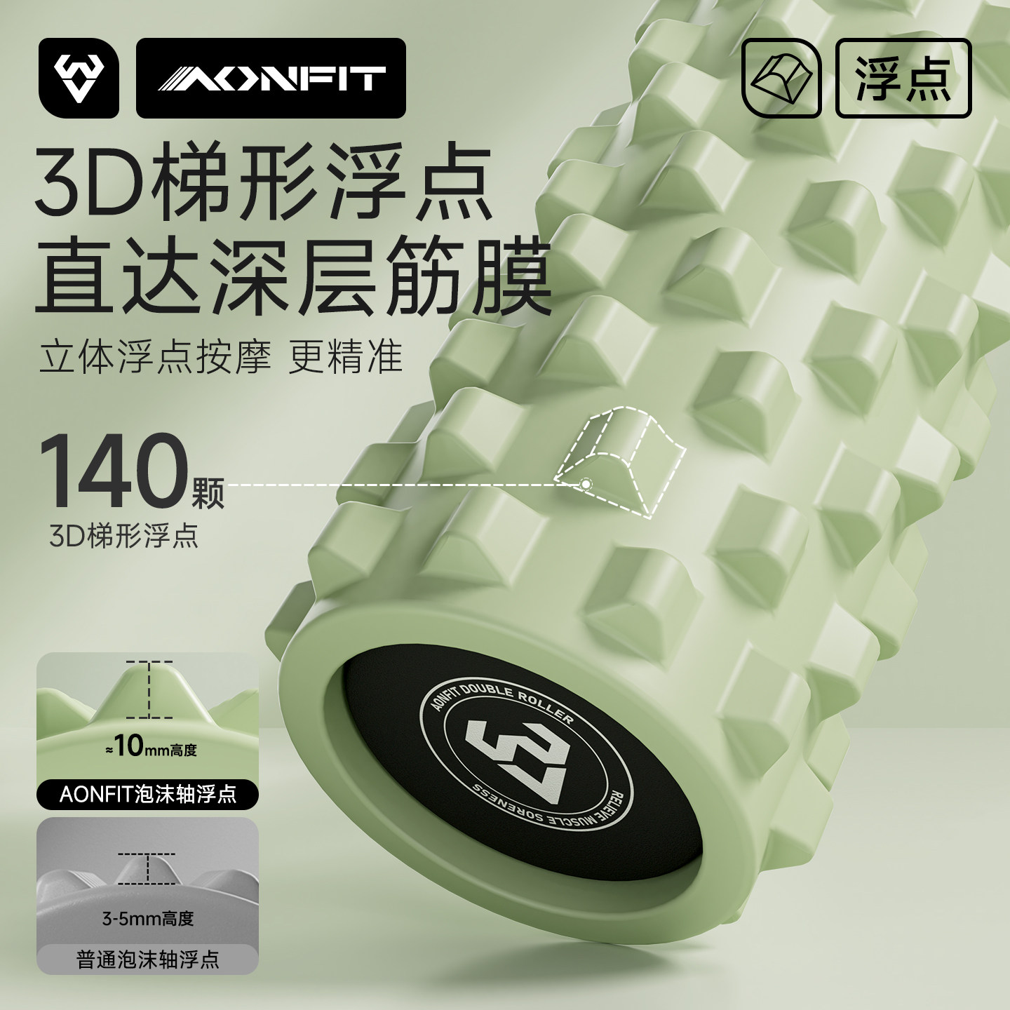 运动实心泡沫轴二合一肌肉放松专业滚轴狼牙棒按摩滚轮瘦腿琅琊榜,淘宝优惠券,粉丝福利购,淘宝优惠卷