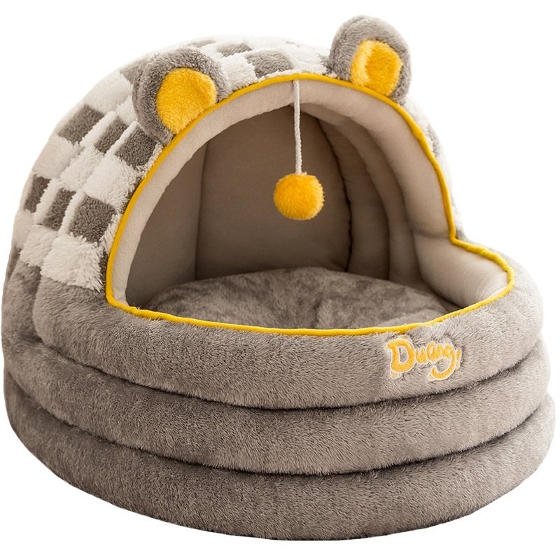 中小型狗窝狗床秋冬加厚保暖棋盘格甜梦摇篮窝猫咪狗狗房子宠物窝,淘宝优惠券,粉丝福利购,淘宝优惠卷