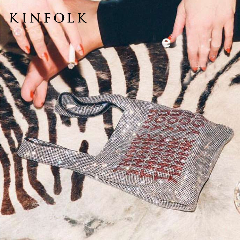 2019潮唐嫣网红小静同款镶钻手提包 华举女士包袋