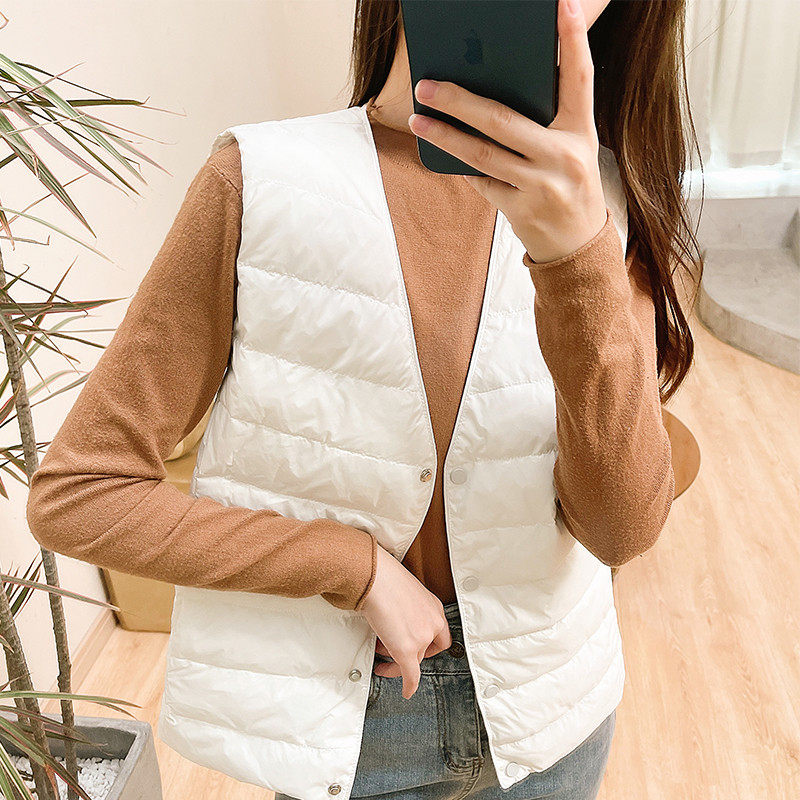 秋冬2021新款无领羽绒内搭羽绒服 琛茹马夹