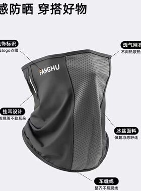 夏季防晒防紫外线挂耳式面罩护颈