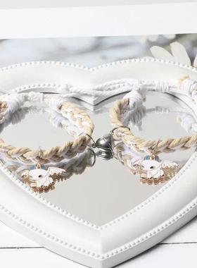 闺蜜友谊手链二人可爱卡通磁吸儿童手环学生党高颜值女生礼物手饰