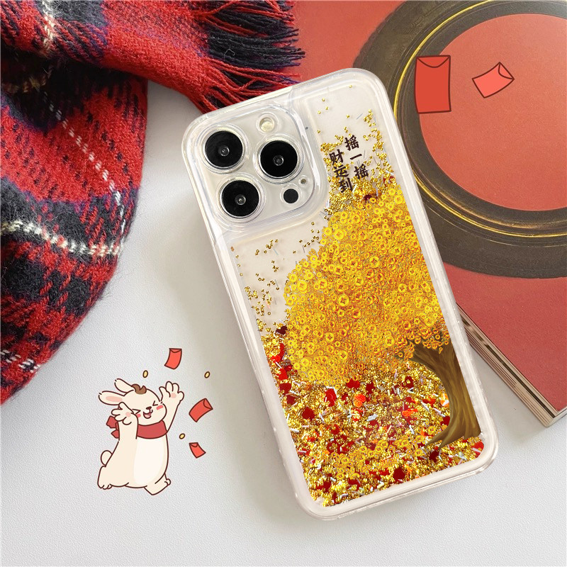 创意摇钱树适用苹果16promax手机壳iPhone15新款华为nova13流沙壳vivox200高级OPPOreno12女荣耀200pro小米14