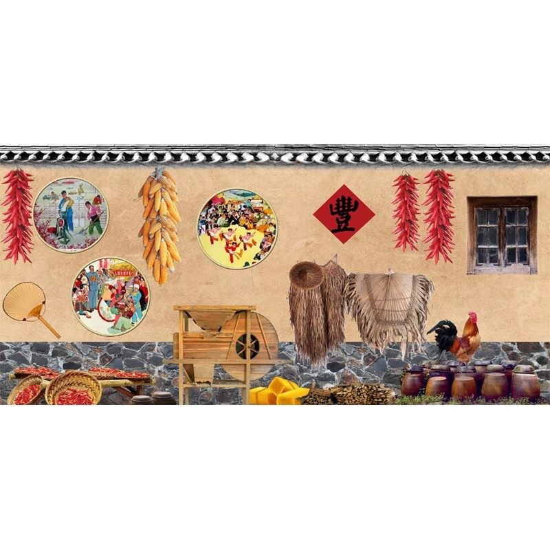 饭店餐饮店专用墙纸农家乐老房子怀旧壁纸火锅店壁画8d直播背景墙,淘宝优惠券,粉丝福利购,淘宝优惠卷