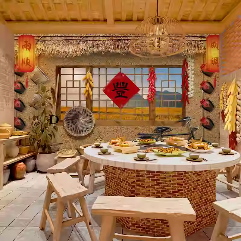 饭店餐饮店专用墙纸农家乐老房子怀旧壁纸火锅店壁画8d直播背景墙,淘宝优惠券,粉丝福利购,淘宝优惠卷