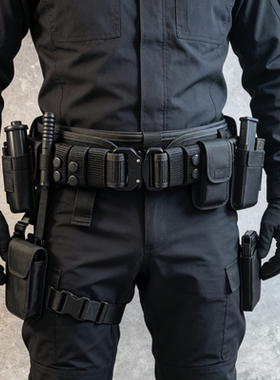 合金扣战术硬腰带保安工作服腰带男外腰带黑多功能作训加长武装带