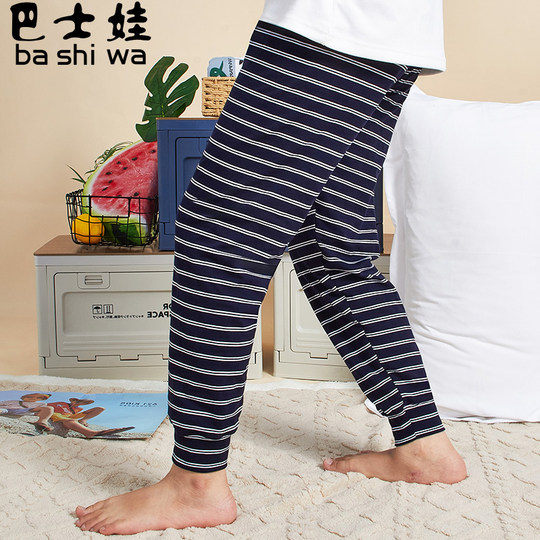 Baswa fat boy plus fat and increase boys autumn pants pure cotton pants spring and autumn thin boys wearing loose leggings inside