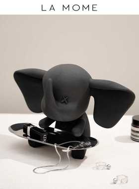 纳茉生活轻奢小飞象托盘摆件玄关钥匙收纳装饰品客厅家居乔迁礼物