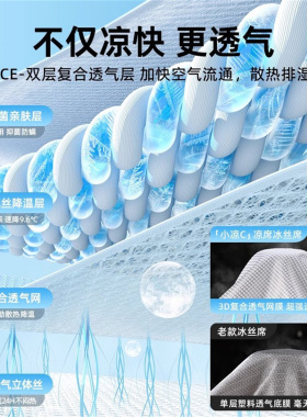 床笠冰丝凉席夏天2025新款冰藤席