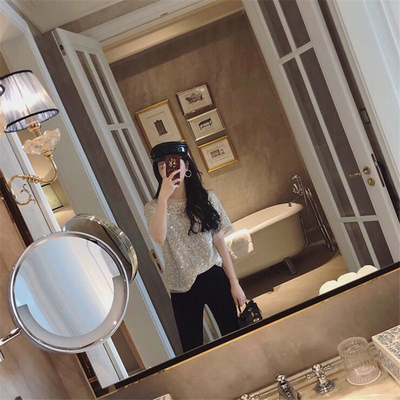 人鱼初秋女闪闪惹人爱宽松亮片t恤 景轩珂T恤