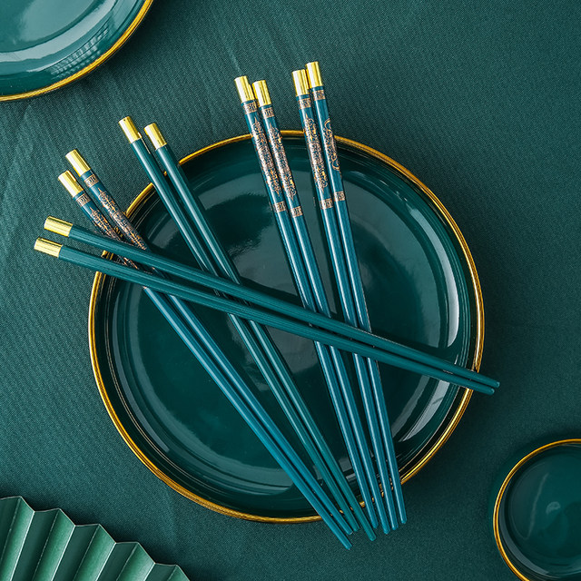 Emerald Jingdezhen Ceramic Chopsticks for Home Use Anti-mold