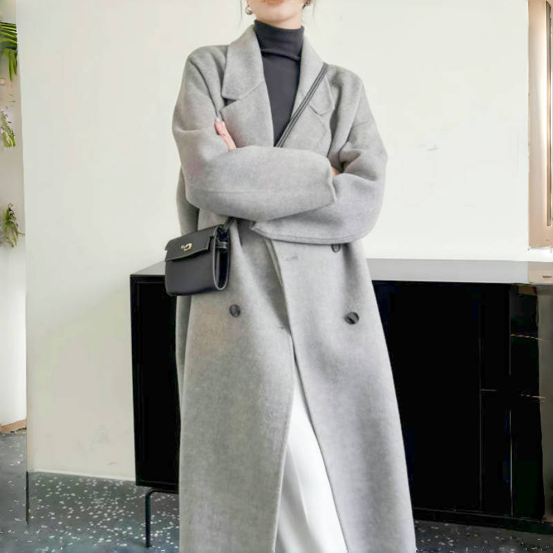 牦牛绒大衣女中2025年秋冬新款韩版高级感气质毛呢外套英伦复古风,淘宝优惠券,粉丝福利购,淘宝优惠卷
