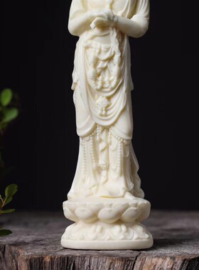精品象牙果观音菩萨摆件家居饰品客厅招财供奉平安佛像雕刻工艺品