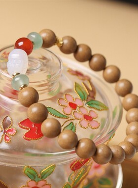 桂花合香珠手串女非遗中药香珠单圈手錬diy古法息肌丸五行合香珠