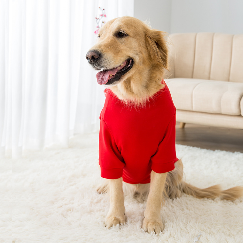 20斤狗狗衣服大码秋冬款大型犬拜年服过年喜庆金毛边牧专用卫衣-图0