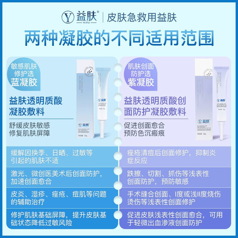 益肤透明质酸创面防护凝胶10g/50g/盒大药房正品ZY