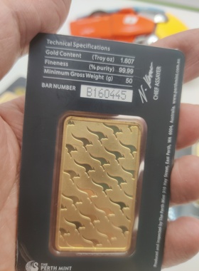 实重1盎司/100克/50克 1:1复刻仿真澳洲金条 纯铜镀金 金属工艺品