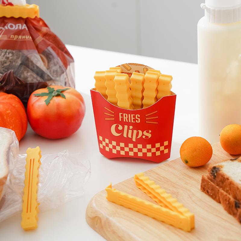 网红创意封口夹冰箱贴薯条夹子可爱简约加厚条形零食食品袋密封夹 - 图2