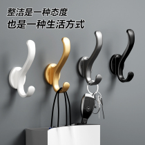 Hanging clothes hook wall-mounted wall in door Xuanguan wardrobe clothes hook free from punching wall entrance door clothes hat hook single