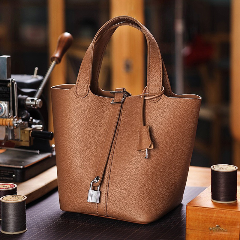 蠢小鱼togo纹头层牛皮H家菜篮子包女手提包diy手工包包自制材料包,淘宝优惠券,粉丝福利购,淘宝优惠卷