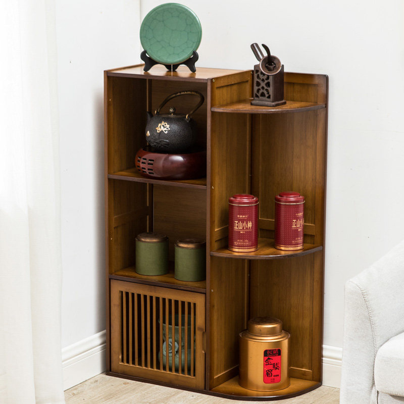 转角茶水柜茶边柜小茶台多层角落茶柜架茶叶架茶具收纳柜置物架子