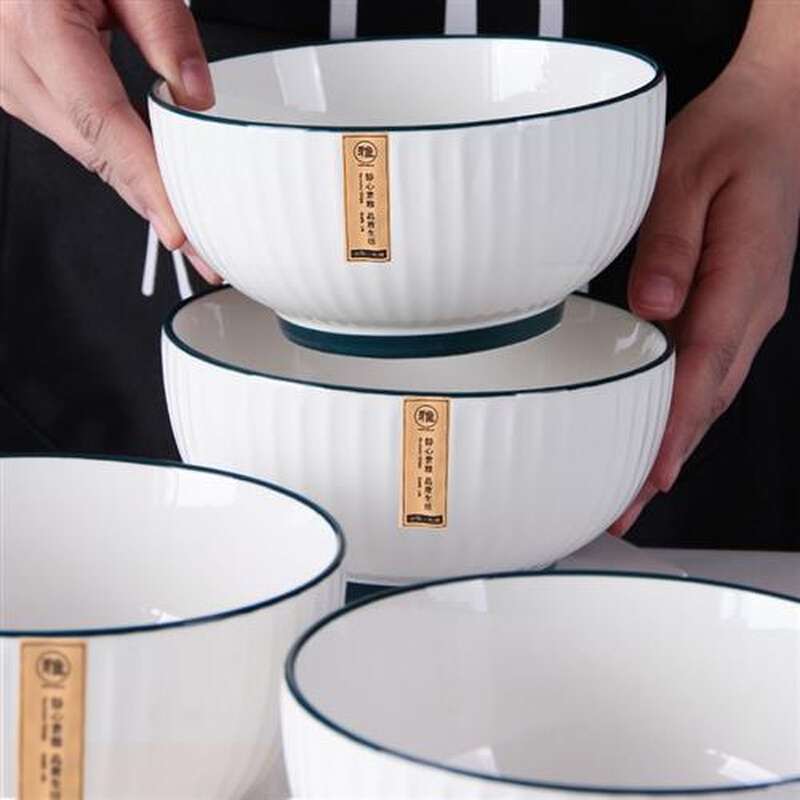 面碗家用2021新款 防烫创意个性日式6寸大碗大号汤碗吃泡面碗陶瓷 - 图0
