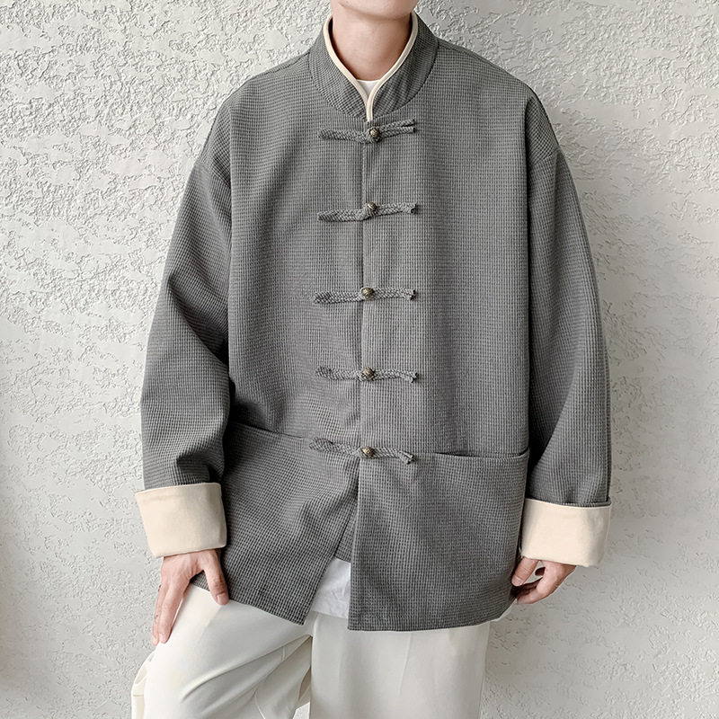 春秋季唐装夹克男国潮外套盘扣中国风男装中山装立领新中式上衣服,淘宝优惠券,粉丝福利购,淘宝优惠卷