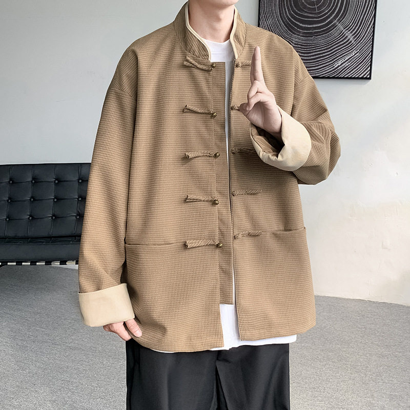 春秋季唐装夹克男国潮外套盘扣中国风男装中山装立领新中式上衣服,淘宝优惠券,粉丝福利购,淘宝优惠卷