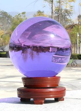 风水水晶球摆件白红紫蓝粉色装饰
