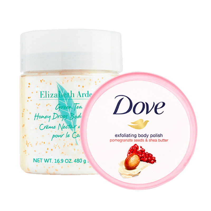 dove /多芬石榴籽磨砂膏+身体乳 爱美汇海外身体磨砂膏/去角质膏